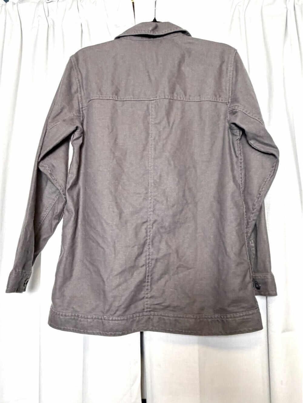 Eddie Bauer Cotton Blend Grey Lightweight Canvas Chore Coat. Size XS. $118 - Picture 7 of 8
